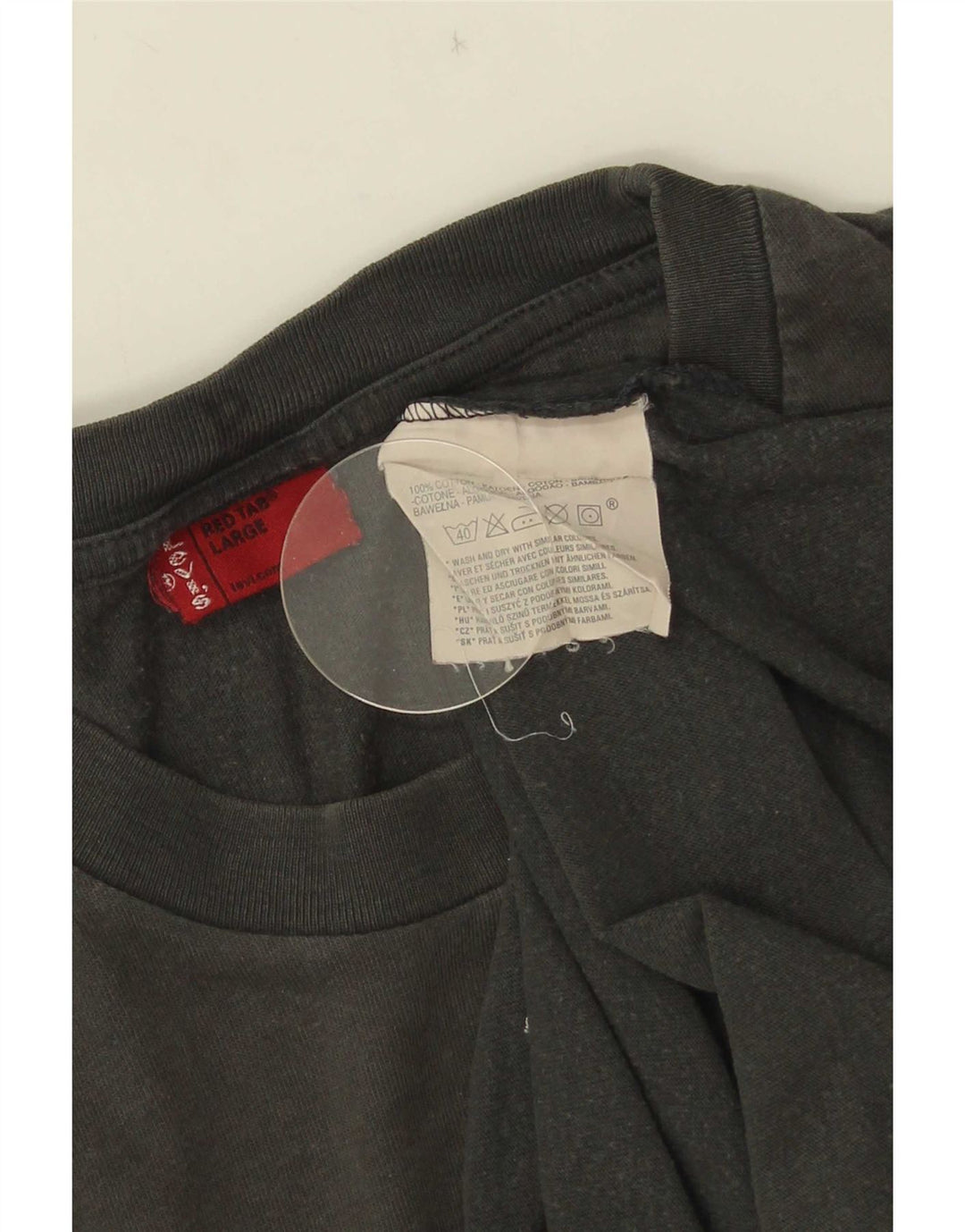 Męski graficzny top Levi's z długim rękawem, duży, szary, bawełniany