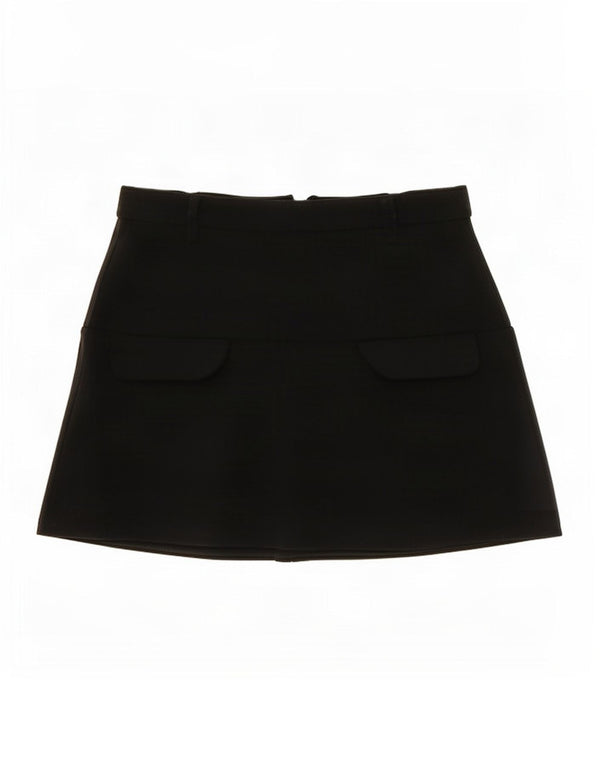 Zara Womens Mini Cargo Skirt Medium W28 Black Polyester