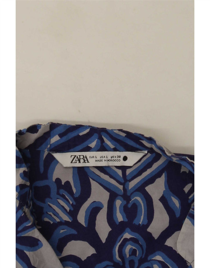 Bluzka damska Zara Top UK 16, duża, szara, w kwiaty