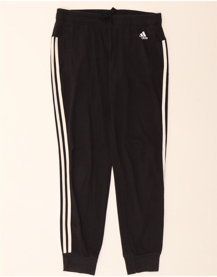 ADIDAS Womens Tracksuit Trousers Joggers UK 12/14 Medium  Black Polyester Vintage Adidas and Second-Hand Adidas from Messina Hembry 