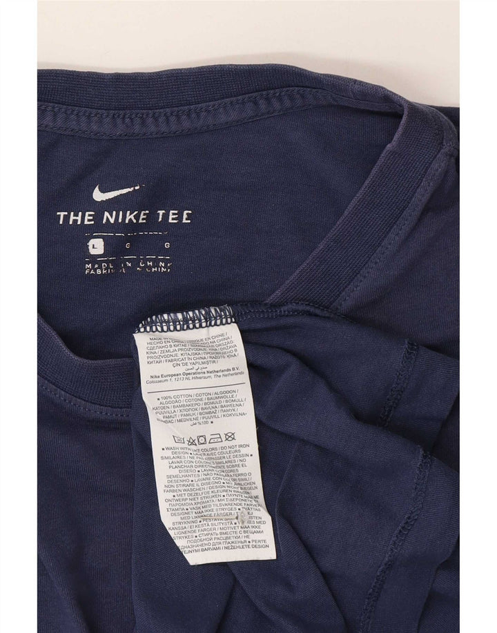 T-shirt męski Nike, duży, granatowy, bawełniany