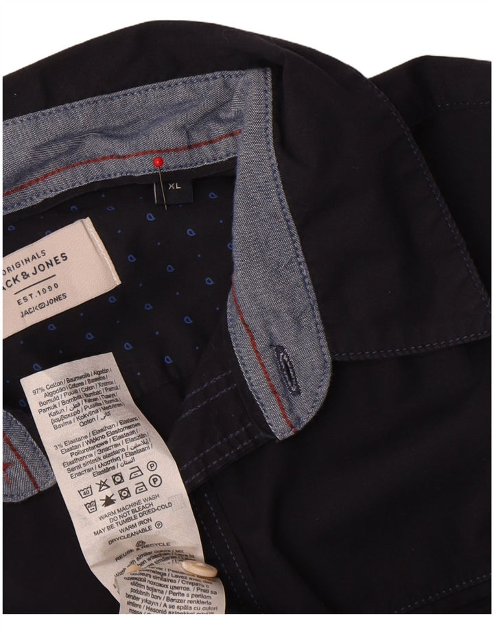Koszula męska Jack & Jones XL, bawełniana, granatowa