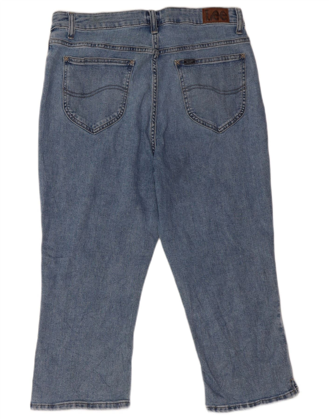 Damskie dżinsy Lee Capri z wysokim stanem US 14, duże W32 L20, niebieska bawełna