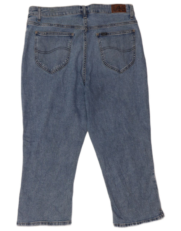 Damskie dżinsy Lee Capri z wysokim stanem US 14, duże W32 L20, niebieska bawełna