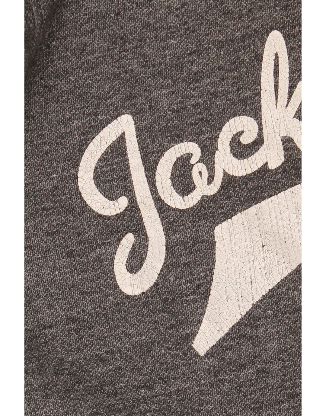 Męski sweter z kapturem i grafiką Jack & Jones, średnioszary, nakrapiany poliester