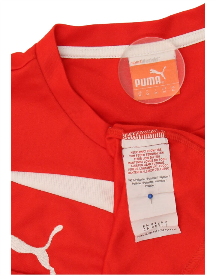 T-shirt męski Puma Top, poliester w kolorze średniej czerwieni
