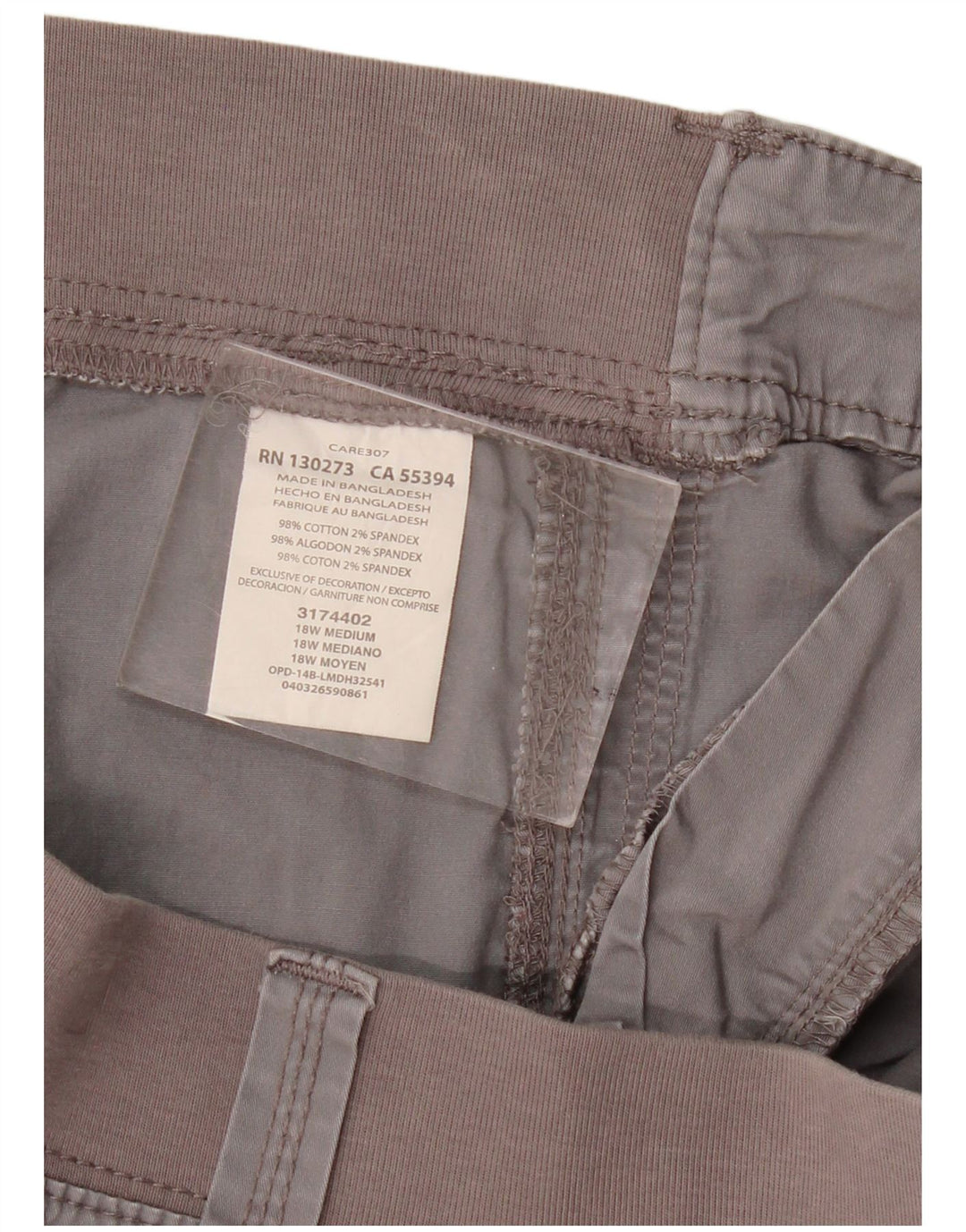 Damskie spodenki cargo Lee Easy Fit US 18 2XL W40 Szara bawełna