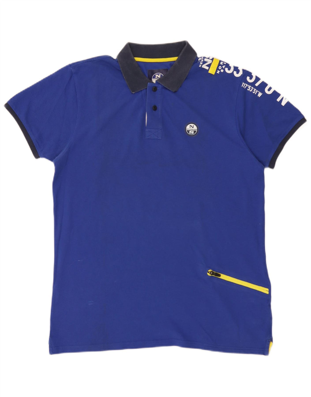 Męska koszulka polo z grafiką North Sails XL, niebieska, bawełniana