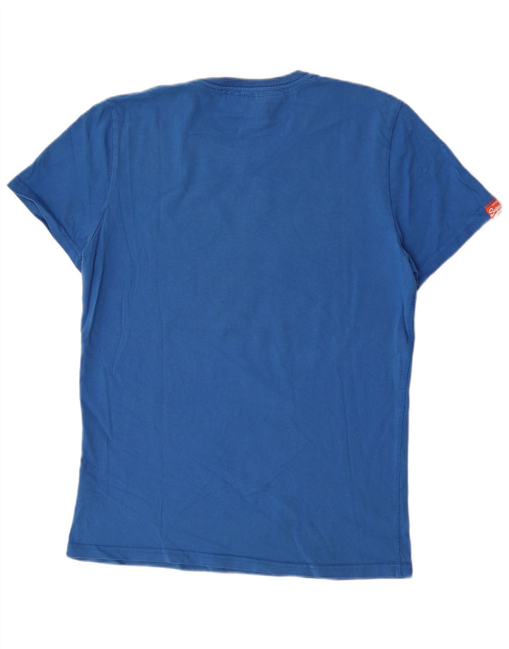 Męski T-shirt z grafiką Superdry, duży, niebieski, bawełniany