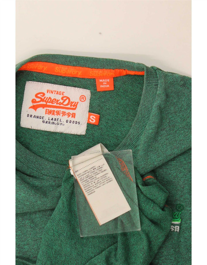 T-shirt męski Superdry, mały, zielony, bawełniany w plamki
