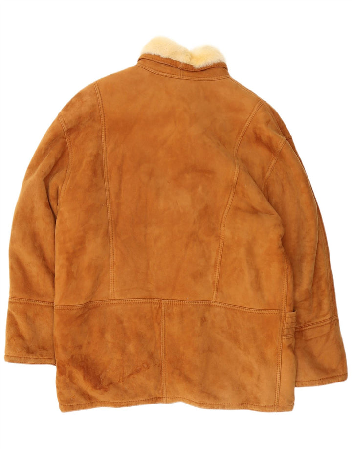 Vintage męska kurtka Shearling IT 52 XL Brązowa kurtka Shearling