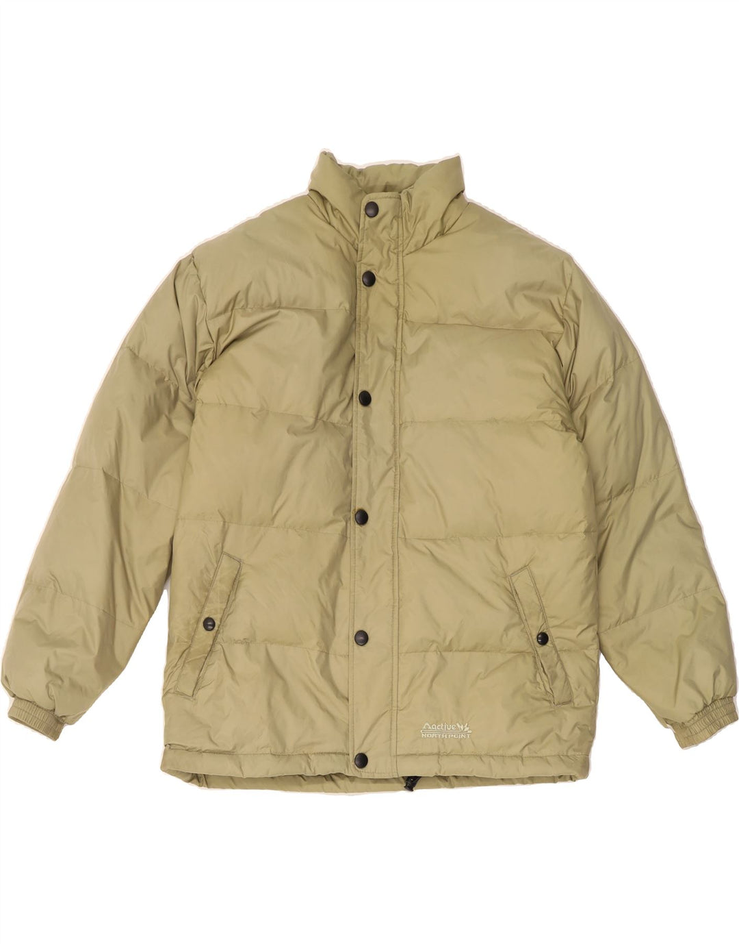 ACTIVE Mens Padded Jacket UK 36 Small Beige Polyamide Vintage Active and Second-Hand Active from Messina Hembry 