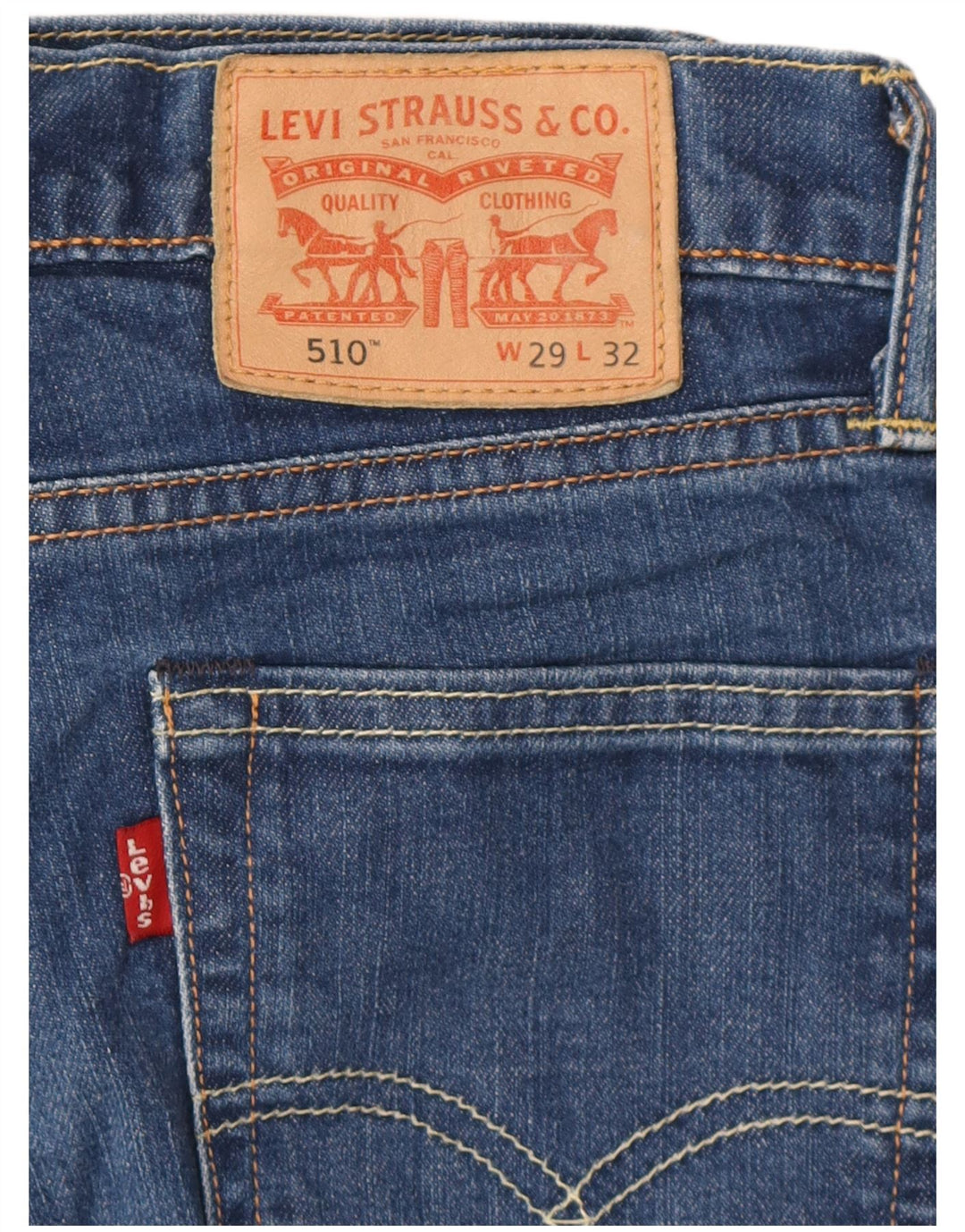 Męskie jeansy LEVI'S 510 Slim W29 L32 Niebieska bawełna