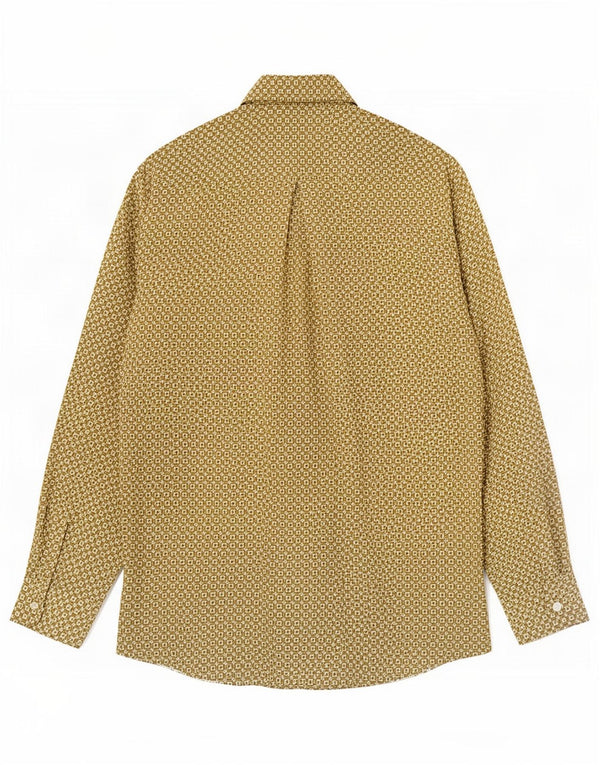 Męska koszula w stylu vintage o regularnym kroju, średni khaki, geometryczny