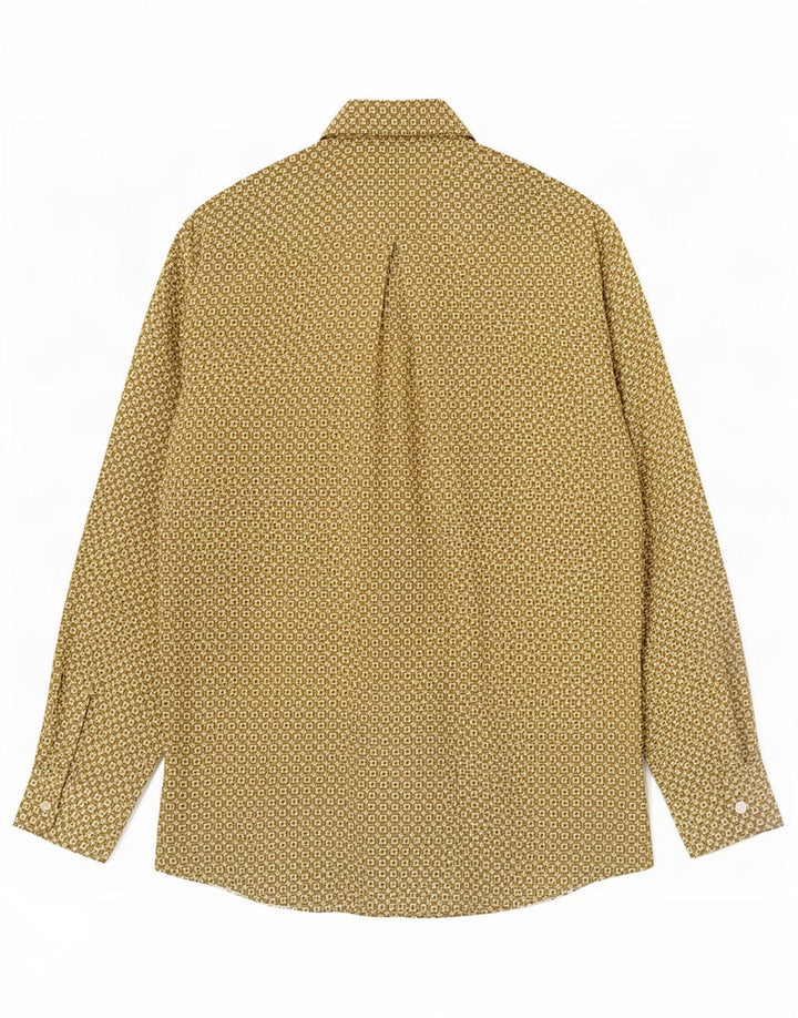 Męska koszula w stylu vintage o regularnym kroju, średni khaki, geometryczny
