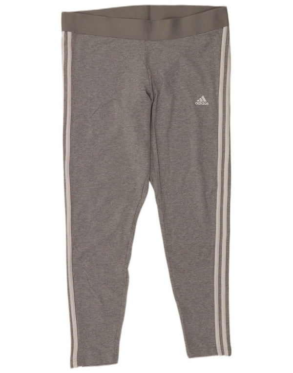 Damskie legginsy Adidas Graphic UK 20-22 XL Szare, bawełniane sportowe