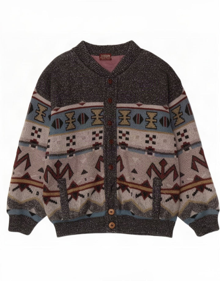 Męska dzianinowa kurtka bomber Darwin IT 54 2XL Szara geometryczna akrylowa