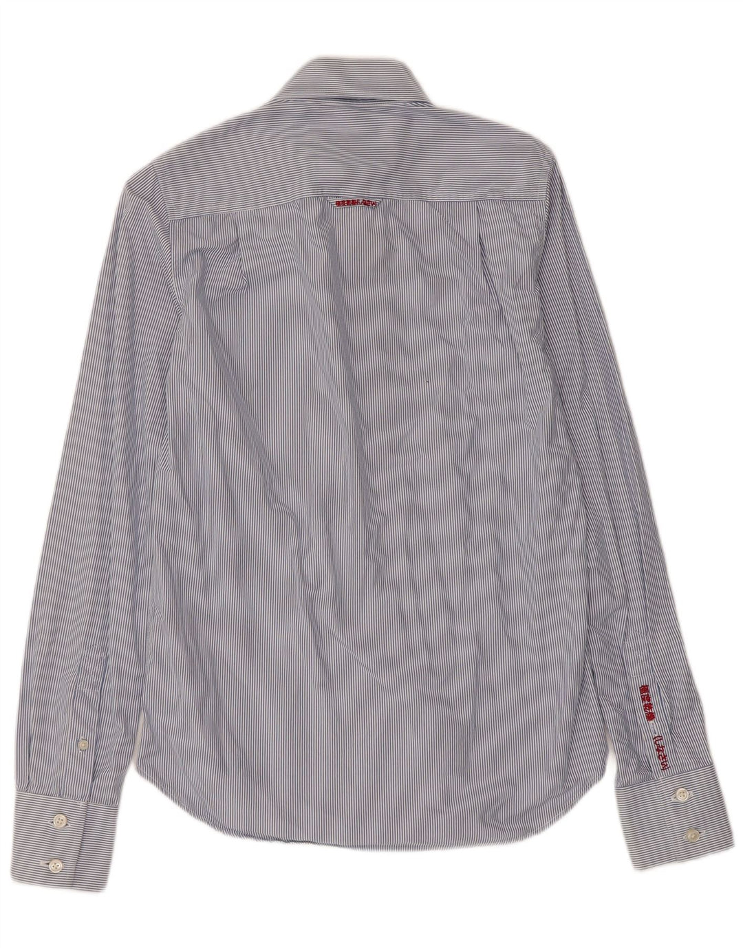 Koszula męska Superdry, mała, niebieska, bawełniana w prążki