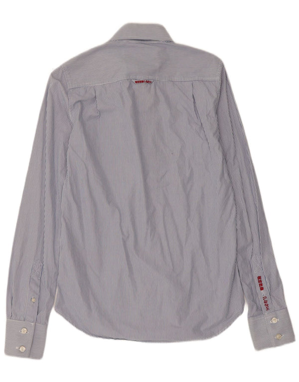Koszula męska Superdry, mała, niebieska, bawełniana w prążki