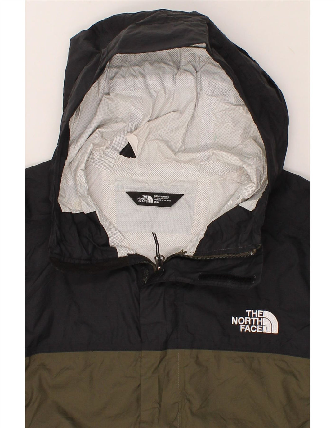 Męska kurtka przeciwdeszczowa z kapturem THE NORTH FACE UK 38, średni kolor khaki