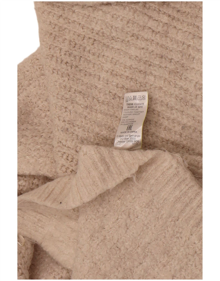 Marks & Spencer Damski sweter o przedłużonym fasonie, UK 12, średni złamanej bieli
