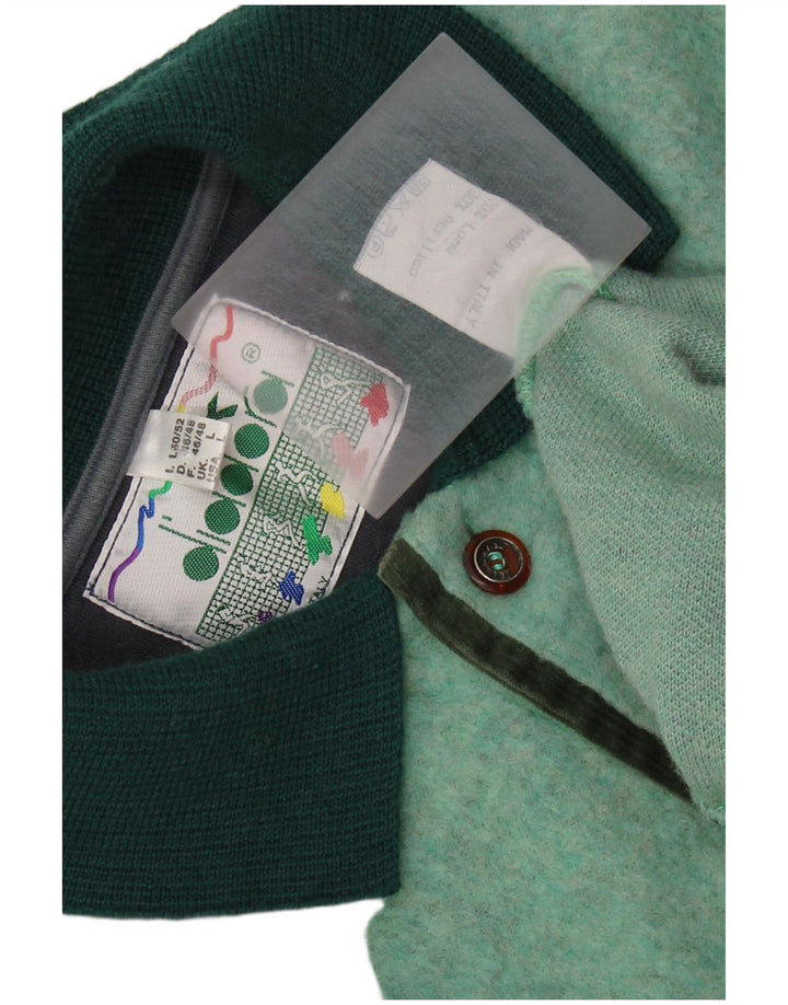 Męski sweter polo DIADORA, duży, zielony, wełniany