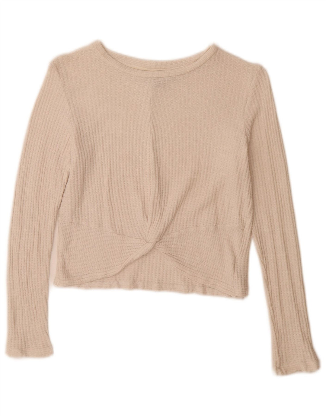 Topshop damski krótki top z długim rękawem UK 8 Small, biała wiskoza