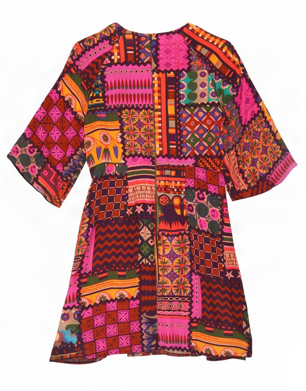 Damska sukienka basic z rękawem 3/4 Desigual EU 44 XL, wielobarwny patchwork
