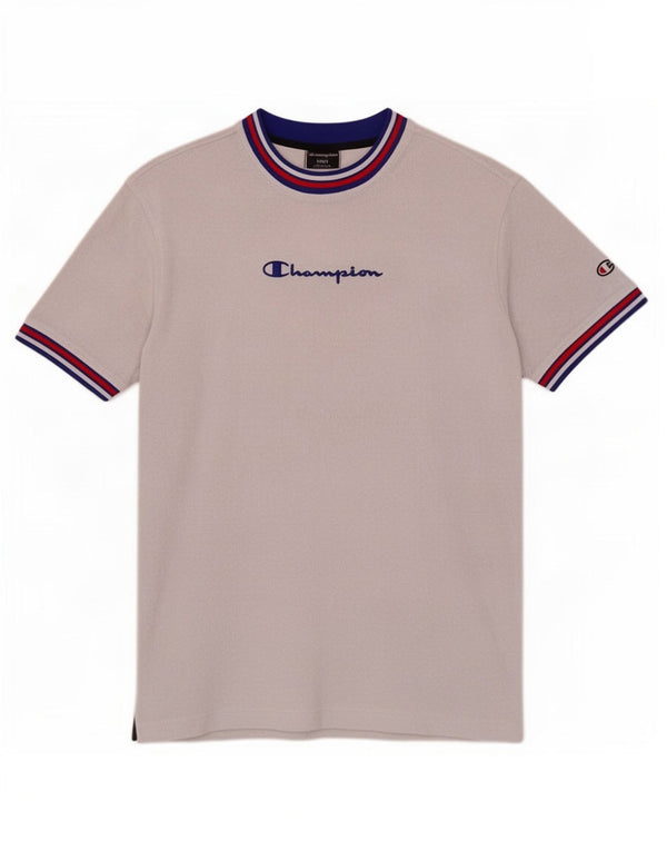 Champion Mens Graphic T-Shirt Top Large White Cotton
