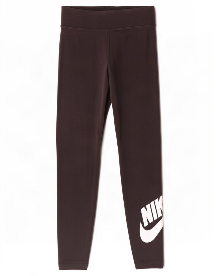 Damskie legginsy Nike Graphic UK 8, małe, czarne, poliestrowe
