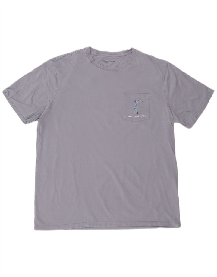 Męska koszulka z grafiką Vineyard Vines, top XL, fioletowa bawełna