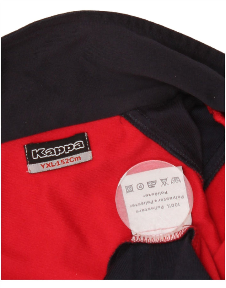 KAPPA Boys Tracksuit Top Jacket 11-12 Years XL Red Colourblock Polyester