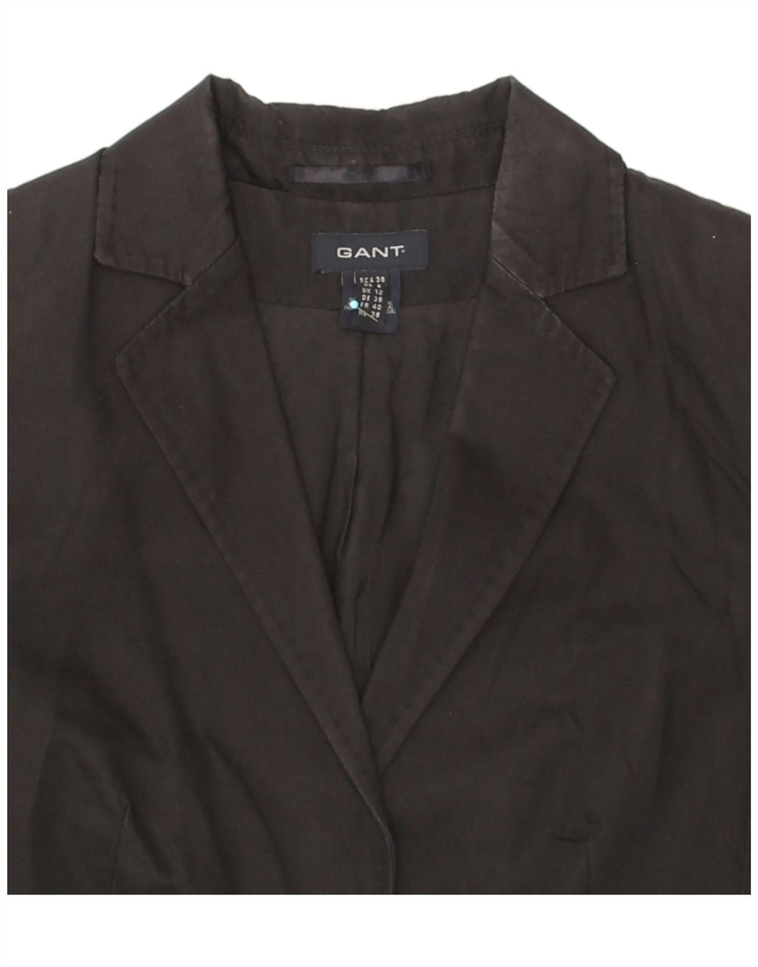 GAS Womens Crop 1 Button Blazer Jacket UK 12 Medium Black Cotton Vintage Gas and Second-Hand Gas from Messina Hembry 