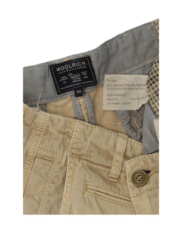 Męskie spodenki Chino Woolrich W34, duże, beżowe, bawełniane