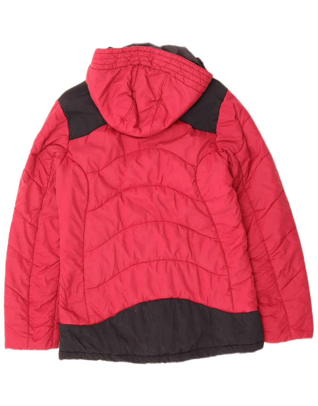 Damska ocieplana kurtka z kapturem JACK WOLFSKIN UK 10, mały, różowy, z blokami kolorów