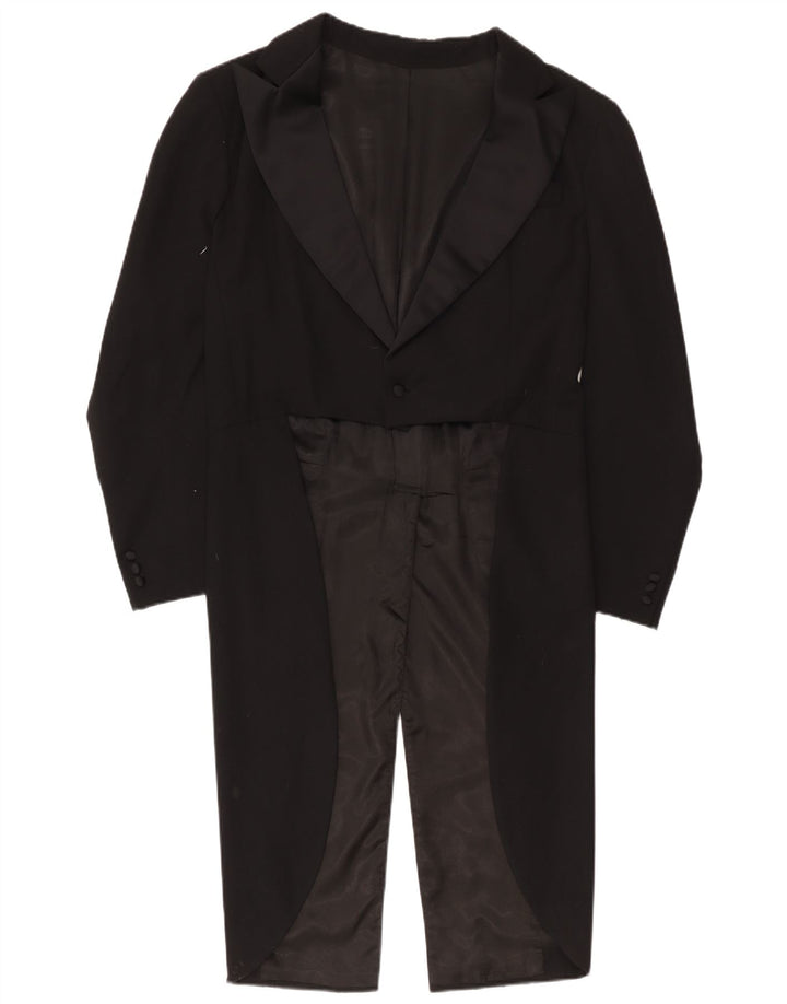 Vintage męska marynarka frakowa zapinana na 1 guzik UK 36 Small Black
