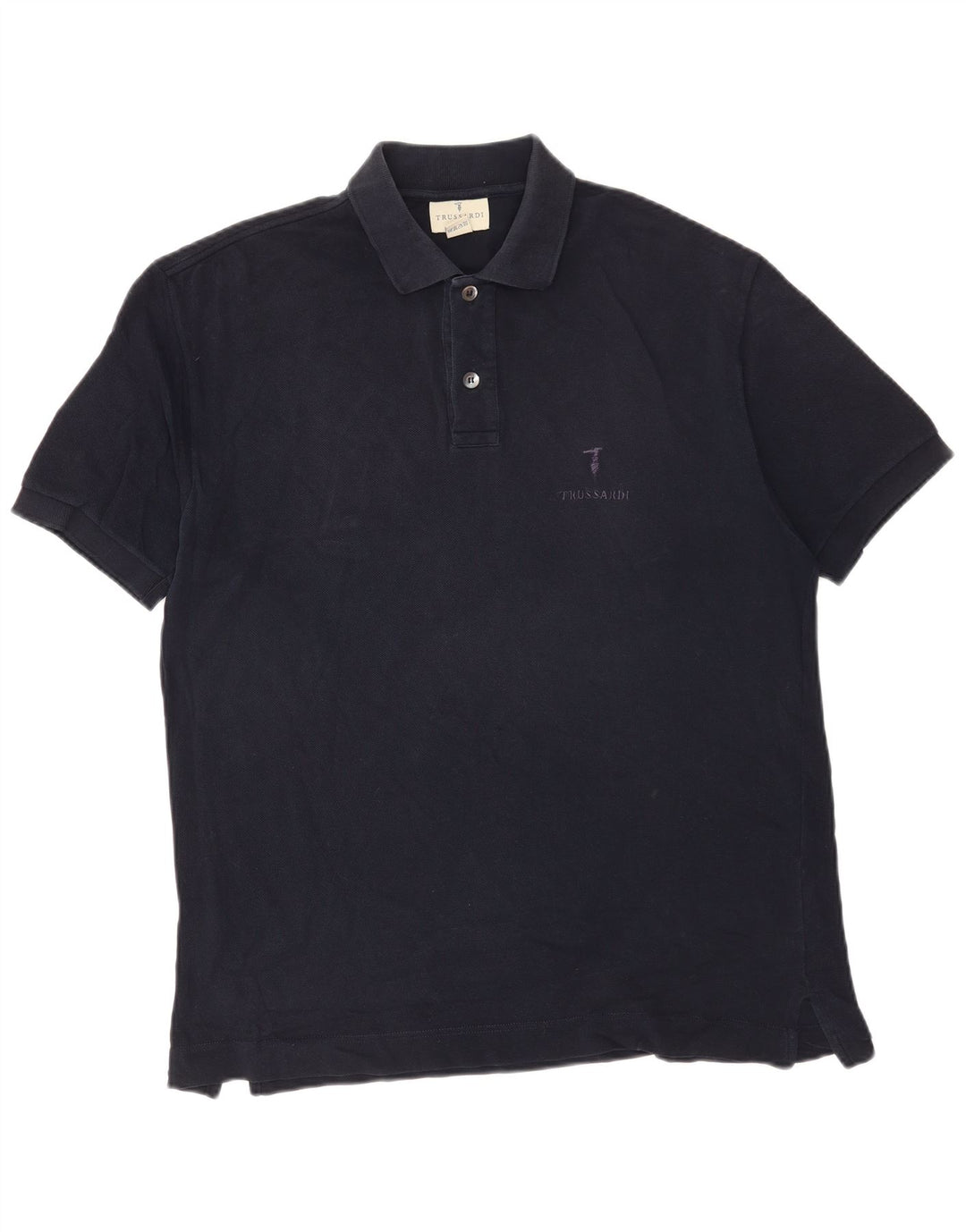 Męska koszulka polo Trussardi, duża, granatowa, bawełniana