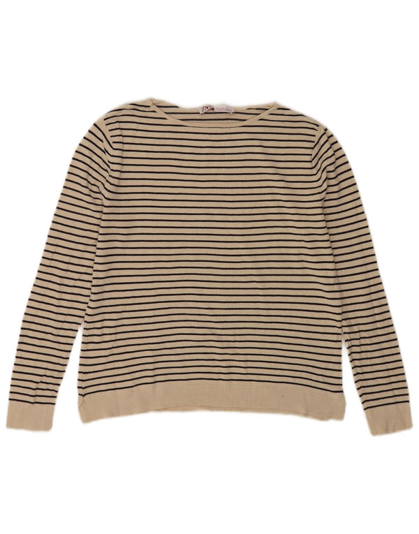 Sweter damski Zara z okrągłym dekoltem UK 10 w małe białe paski
