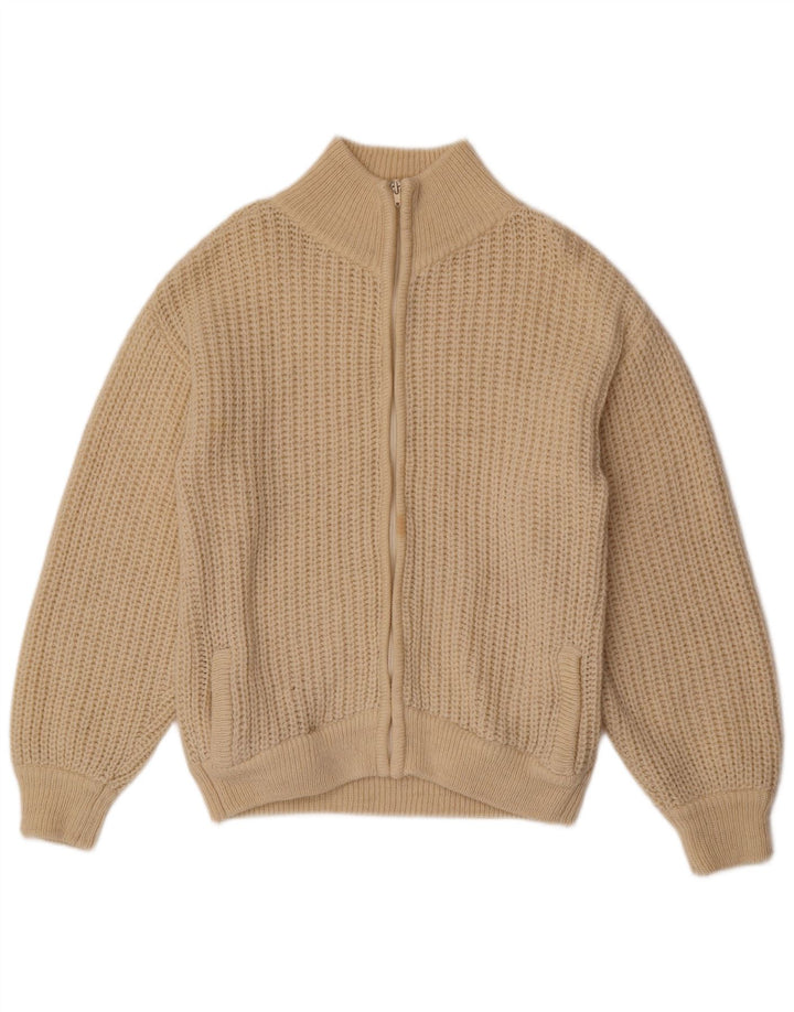 Vintage męski sweter rozpinany UK 38 średni beż