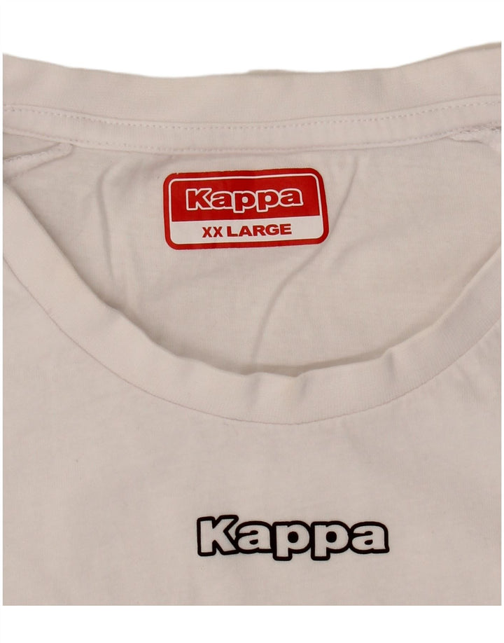 Męski T-shirt z grafiką Kappa Top 2XL Biały