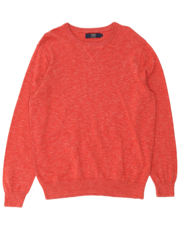 Męski sweter J. Crew, duży, czerwony, nakrapiany, z bawełny