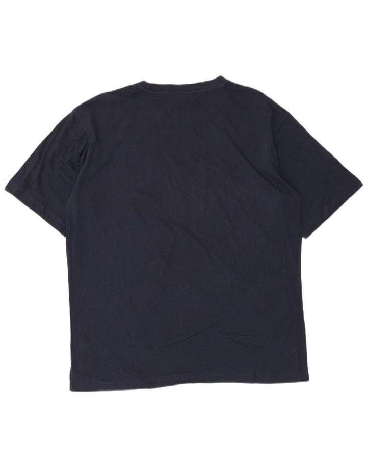 T-shirt męski Kappa, duży, granatowy, bawełniany