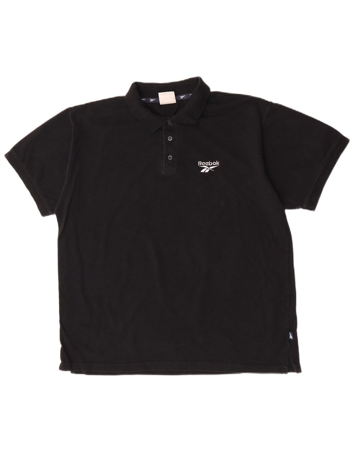 Męska koszulka polo Reebok, duża, czarna, bawełniana