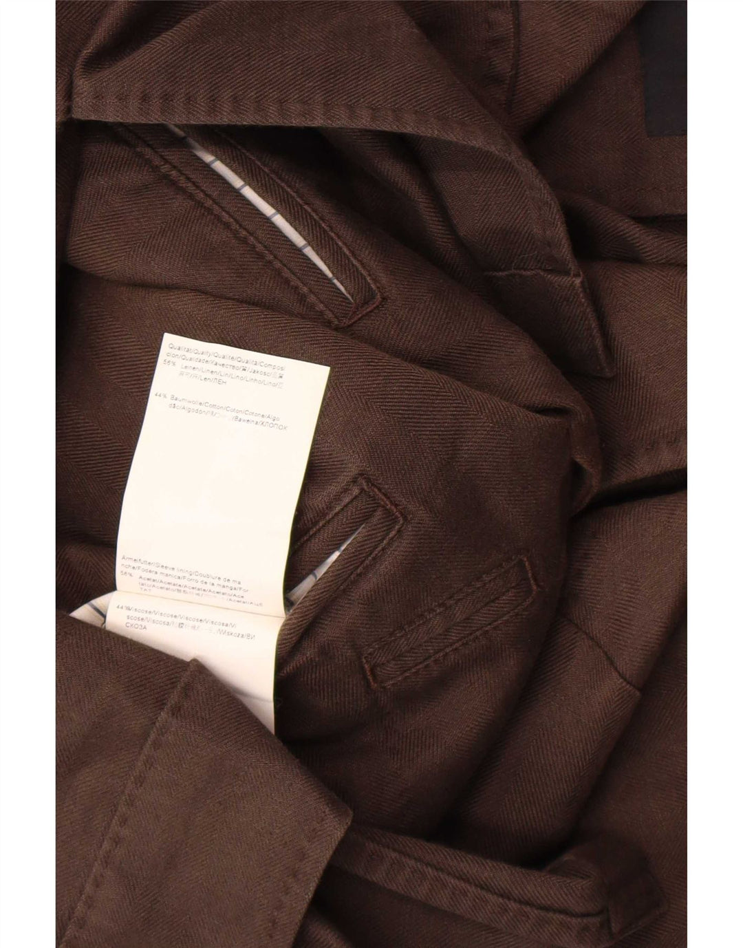 Męska marynarka zapinana na 2 guziki Hugo Boss EU 52 XL, brązowa lniana
