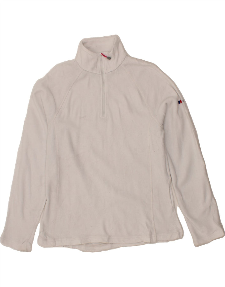 BERGHAUS Womens Zip Neck Fleece Jumper UK 16 Large  White Polyester Vintage Berghaus and Second-Hand Berghaus from Messina Hembry 