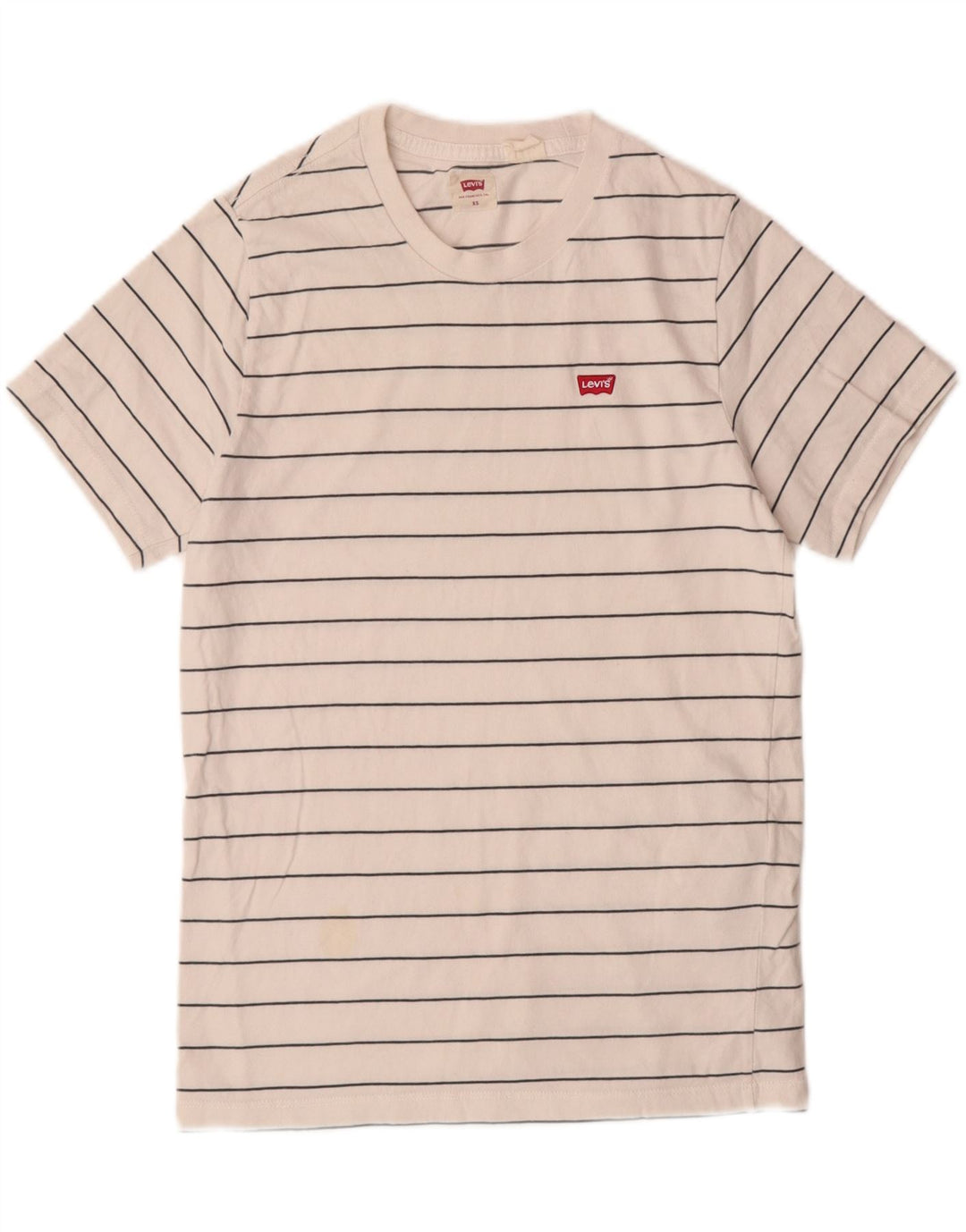 LEVI'S Mens T-Shirt Top XS White Striped Cotton Vintage Levi's and Second-Hand Levi's from Messina Hembry 