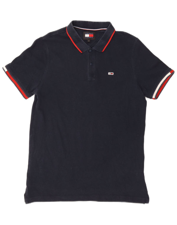 Męska koszulka polo Tommy Hilfiger, duża, granatowa, bawełniana