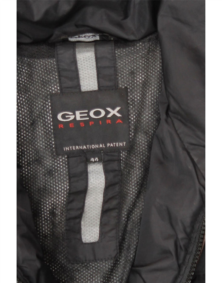 Damski płaszcz ocieplany Geox IT 44, średni czarny, poliestrowy, zimowy