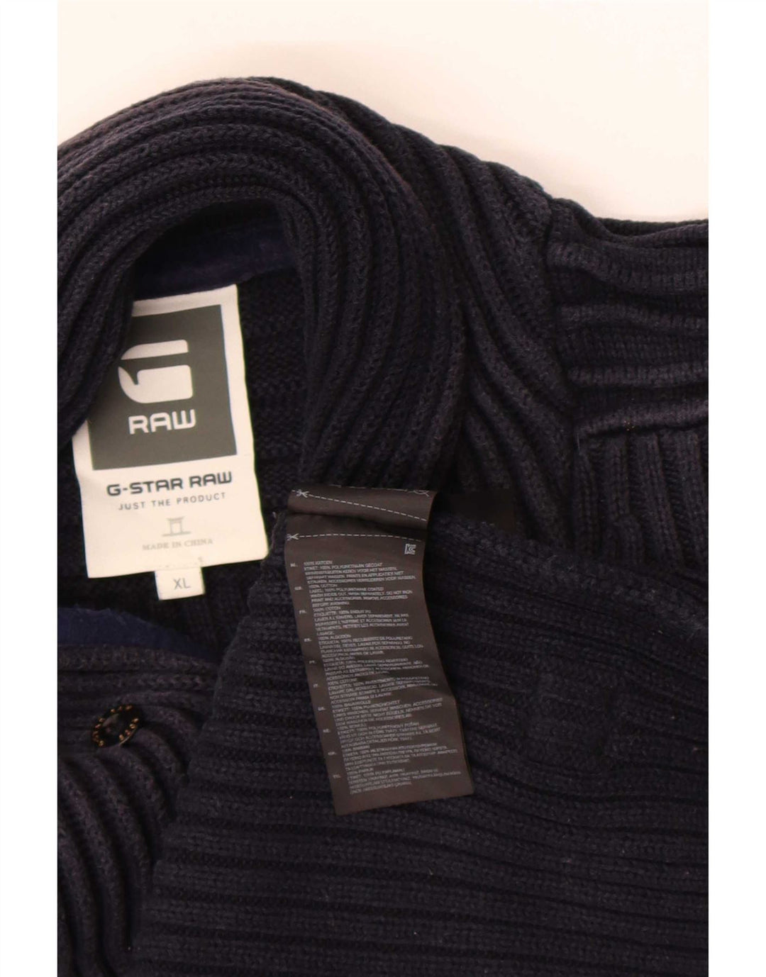 Męski sweter zapinany na guziki G-Star XL, granatowy, bawełniany