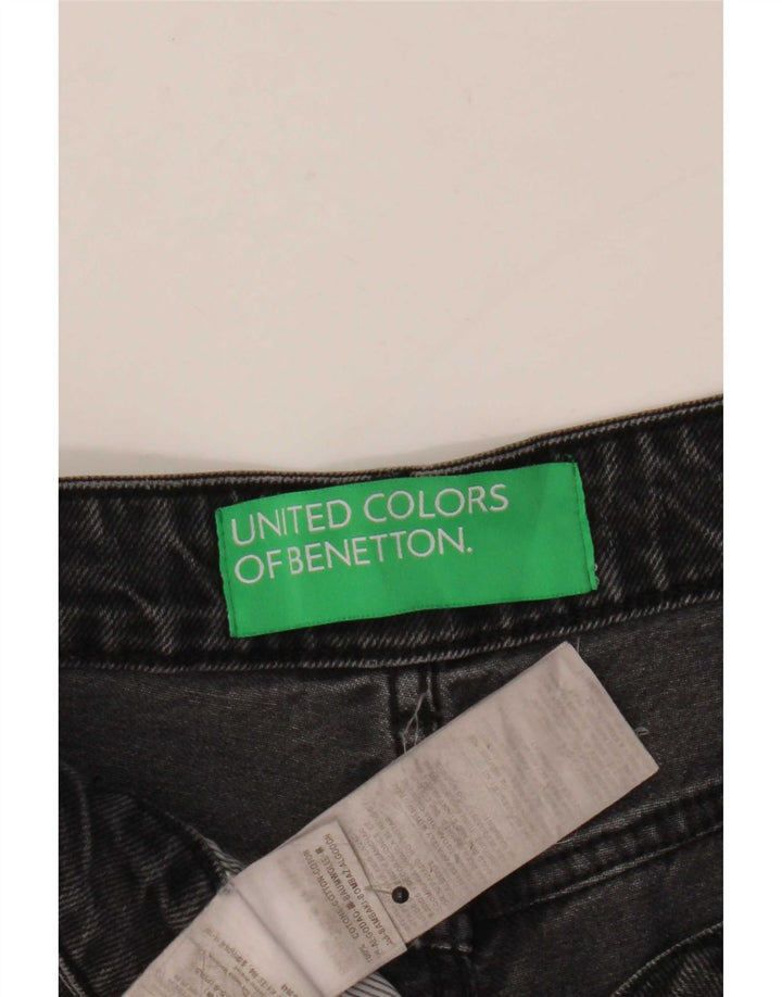 Damskie jeansy zwężane Benetton W30 L27 Szara bawełna